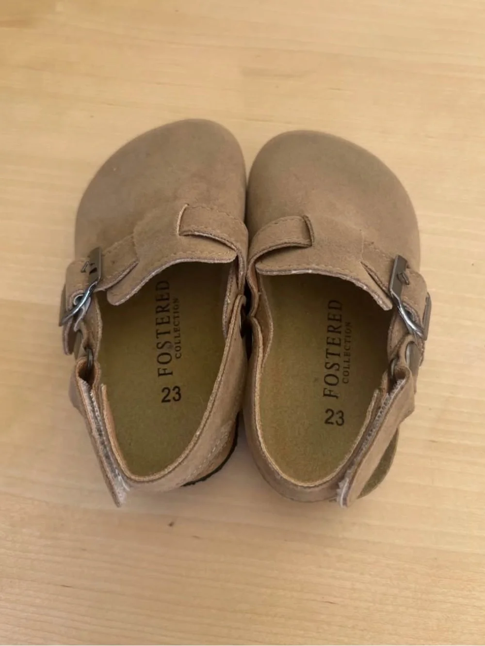 Fosterred Collection Kids' Suede Moccasin Mary Janes in Tan